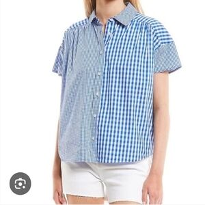 Copper Key Blue White Checkered SS Shirt Large (5805)